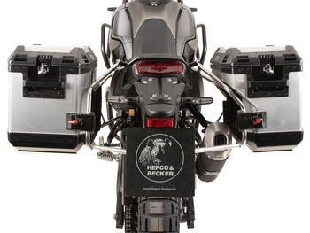 Wycięcie w stelażu bocznym ze stali nierdzewnej, w tym srebrne skrzynki boczne Xplorer do motocykla Yamaha Ténéré 700 (2025-)