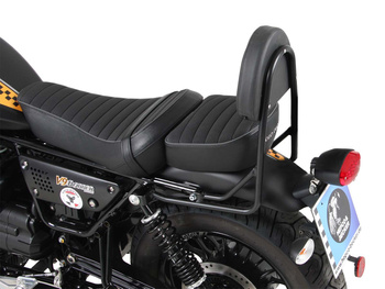 Sissybar bez bagażnika tylnego do długiego siedzenia - czarny do Moto Guzzi V9 Bobber/Special Edition (2021-) z długim siedzeniem