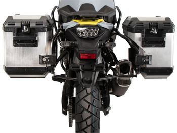 Kufry boczne Hepco&Becker do Suzuki DL800 V-Strom 800DE - kompletny zestaw na boki - srebrne ALU