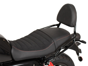 Sissybar bez tylnego bagażnika w kolorze czarnym do Moto Guzzi V7 Stone Special Edition (850ccm) (2022-2023)
