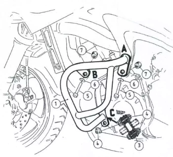 Hepco&Becker 6/Fazer S2 (2004-2010) Gmol silnika - 501417 00 01