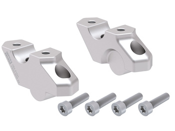 Podwyższenie kierownicy z offsetem 30 mm, tył 22 mm, srebrne do BMW F 800 GS (2024-)