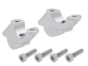 Podwyższenie kierownicy z offsetem 30 mm wysokości, tył 21 mm, srebrne do BMW R 1250 RS (2019-) (tylko do kierownic rurowych)