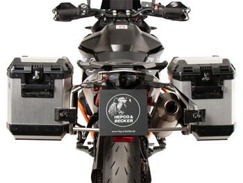 Wycięcie na bagażnik boczny ze stali nierdzewnej, w tym srebrne skrzynki boczne Xplorer do KTM 890 SMT (2023-)